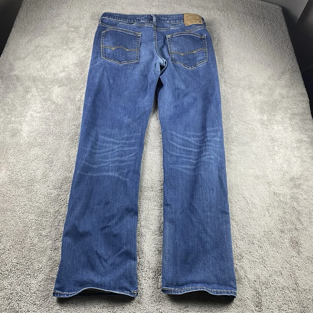 American Eagle Original Straight Jeans Mens Size 34x32 Blue Medium Wash